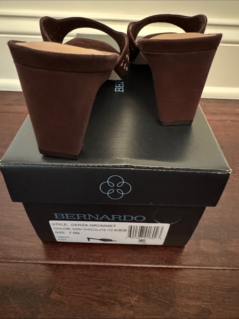 Bernardo Brown Suede Grommet Mule Sandals - Picture 3 of 6